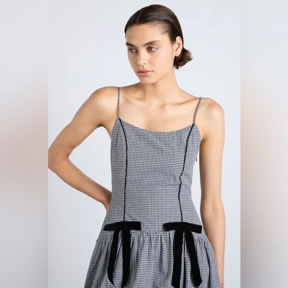 NWT Damson Madder Persephone Midi Dress in Black Gingham UK 16 / US 12 - Picture 7 of 16